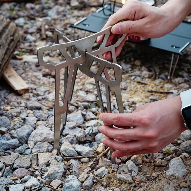 Camping Cooking Pot Tripod - Base stufa da campo pieghevole da