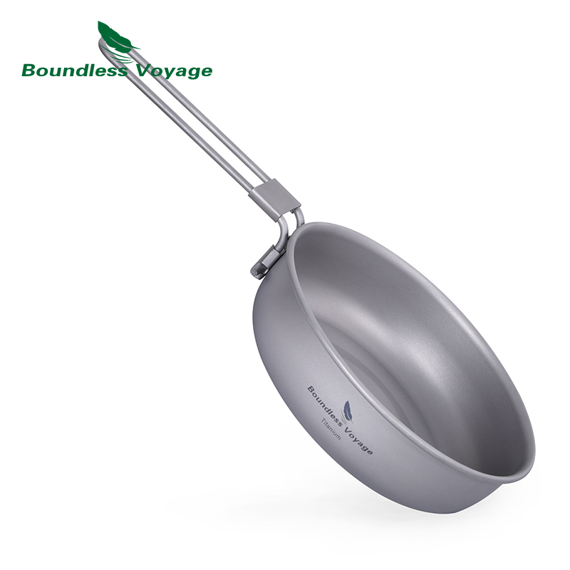 Camping Outdoor Cooking Table - Boundless Voyage Padella ultraleggera in titanio
