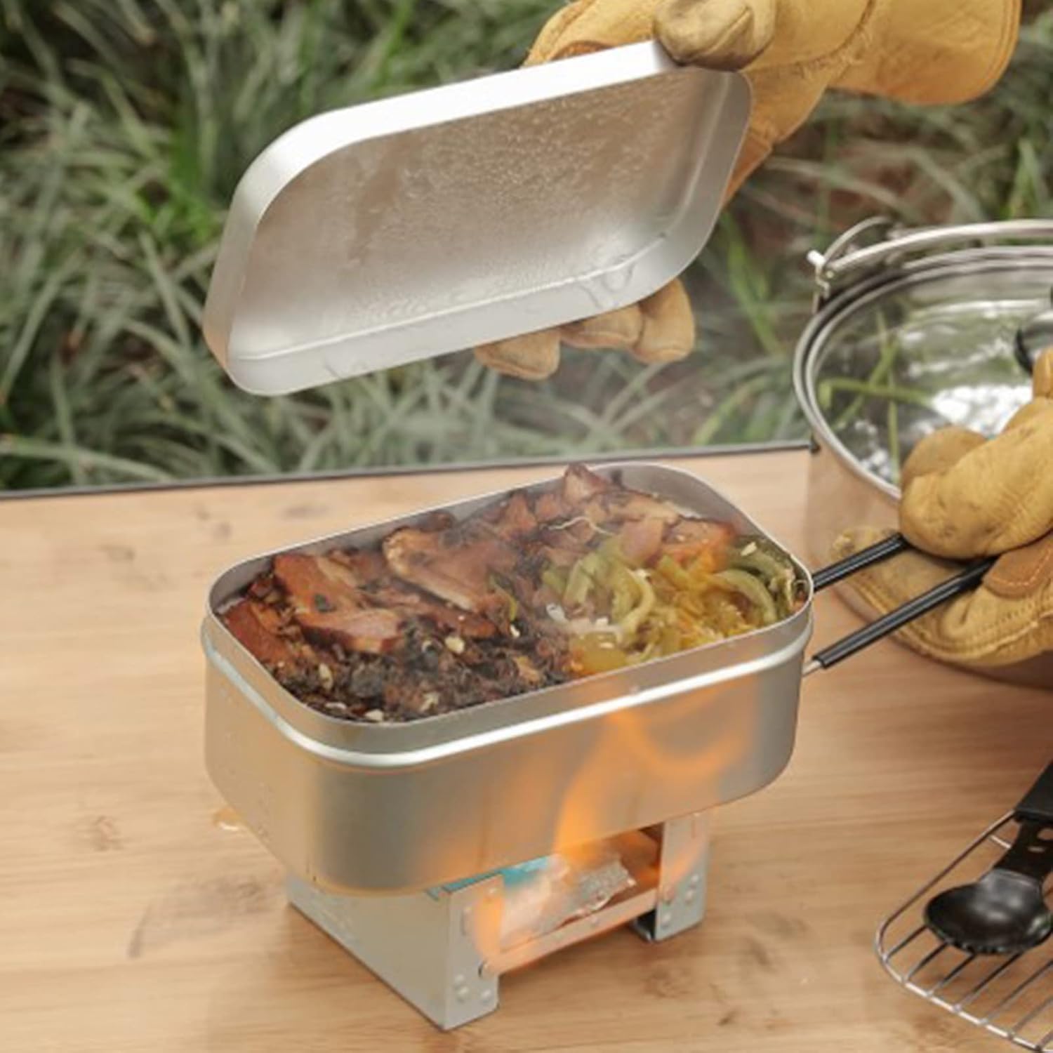 Camping Cooking Books - Maniglia pieghevole per Bento Box, contenitore