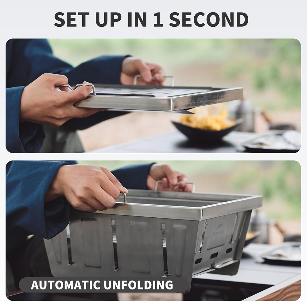 Griglia a carbone da campeggio - Camping Cooking Windshield recensione e prezzo