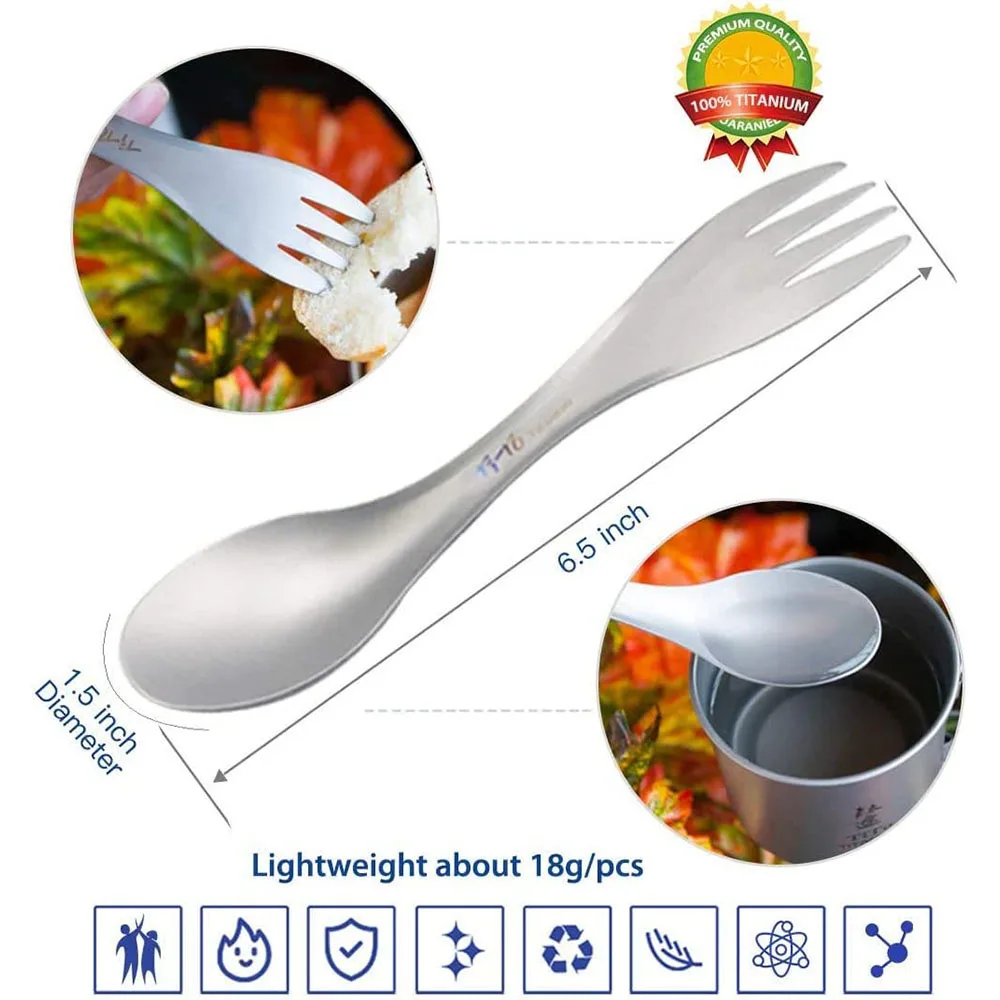 Cucchiaio 2 in 1 Spork in tita - Camping Cooking Books recensione e prezzo